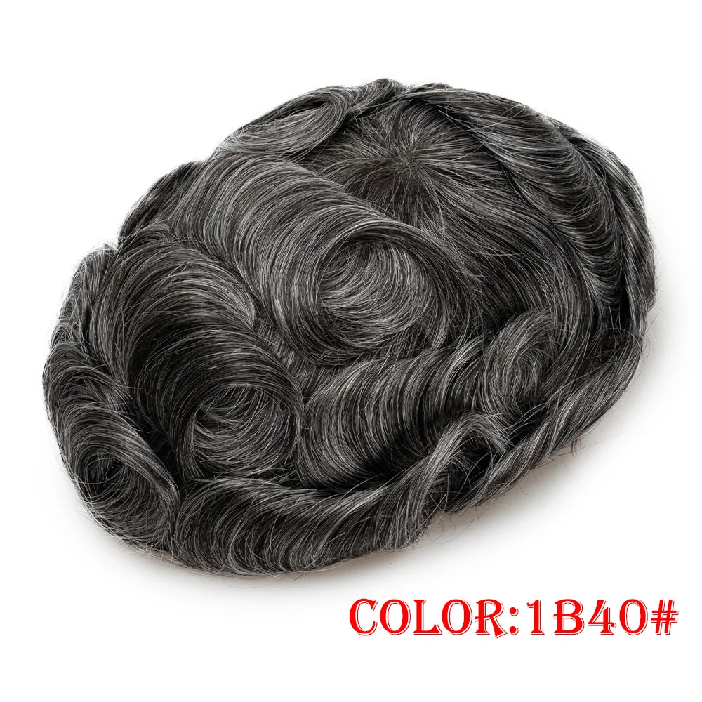 Q6 Lace Toupee Men Europe Human Hair Man Wig Male Wig Swiss Lace Front Wig With Pu Men Hair Replacement System Unit Natural Hair