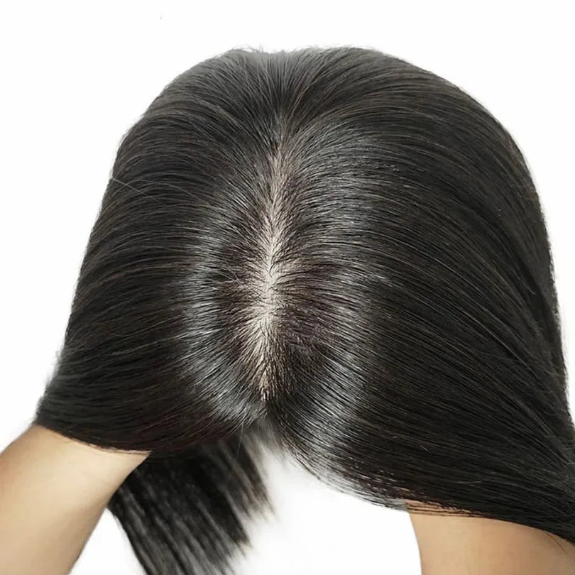 11x13cm Clip In Topper For Women Real Virgin Human Hair Piece Customed Toupee Wiglet Top Thin Loss Hair