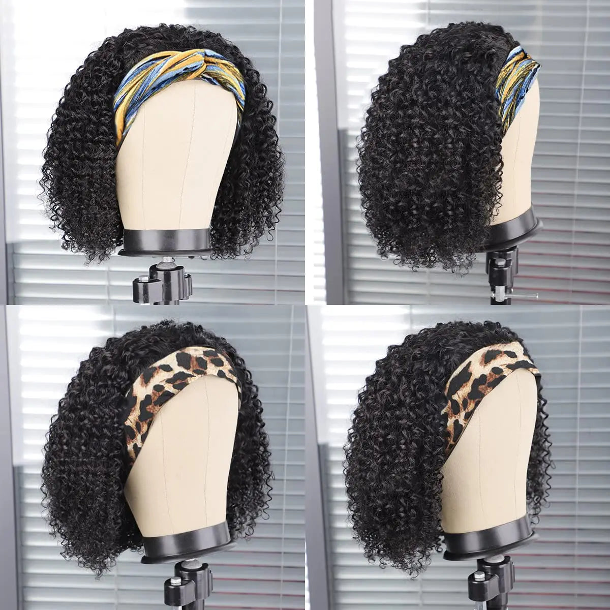 180% Water Wave Bob Headband Wig Human Hair Ready To Wear Brazilian Short Bob Wigs