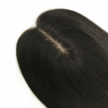 9x14cm Hand Tied Natural Scalp Top Base Silk Base Women Topper 3 Clips Virgin Straight European Human Hair Pieces For Women