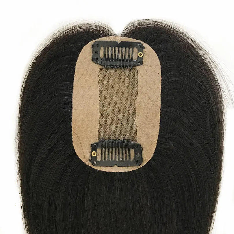 5x8cm Hand Tied Silk Base Virgin Hair Toppers 2 Clips For Women Silkty Straight Natural Scalp For Thinning Hair