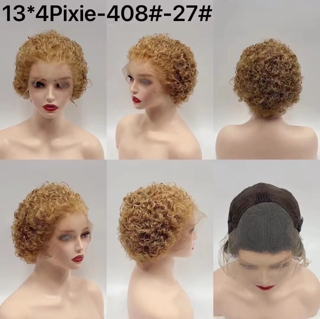 Pixie Cut Wigs Human Hair Short Curly 13x4 & 13*1 Lace Front Human Hair Wigs