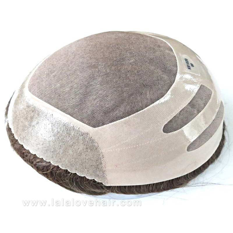 Bond-Toupee Mono On Top With PU Front & NPU Back Base Toupee For Men Male Hair Prosthesis Natural Human Hair Men's Wigs Systems