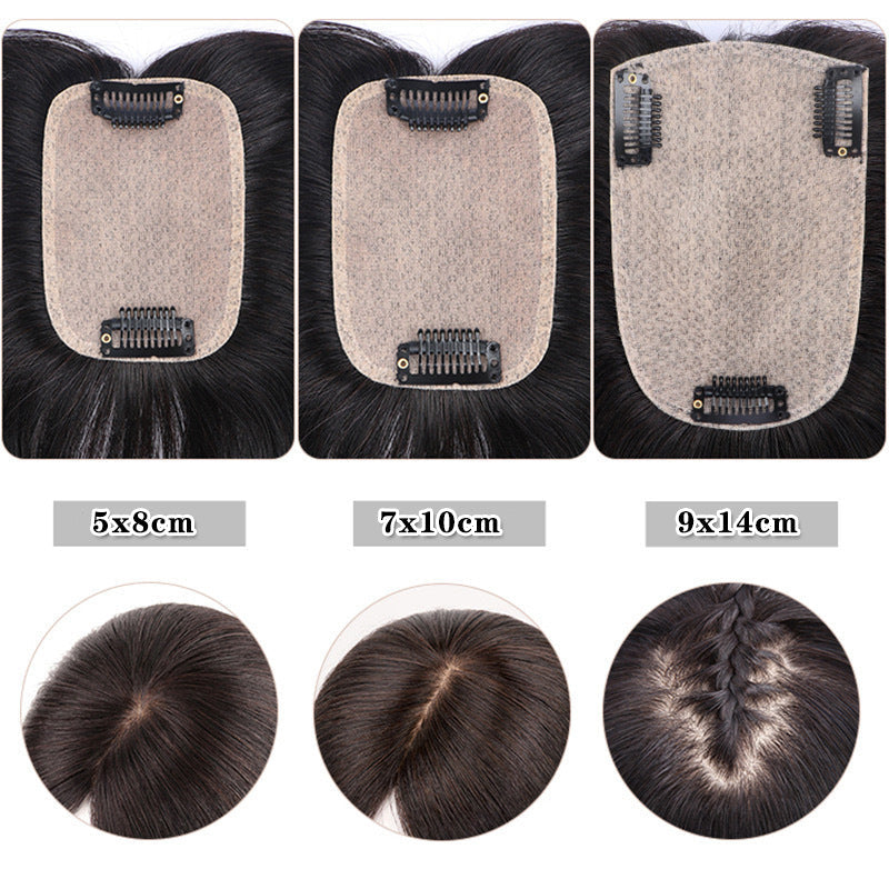 Multi Size Human Hair Silky Straight Women Topper Hair Pieces Clips in Women Toupee
