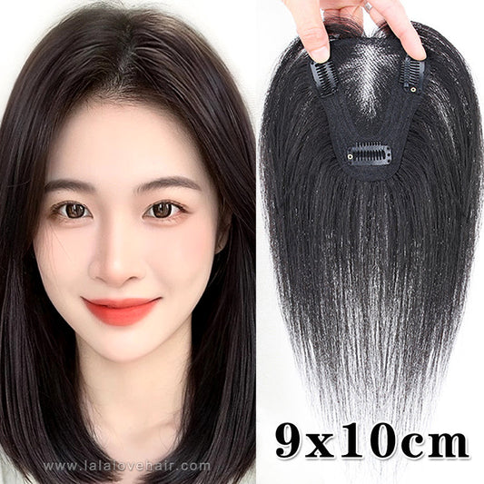 9x10cm Swiss Lace Human Hair Toupee Natural Hair Breathable Top Hair Replacement Wigs for Women
