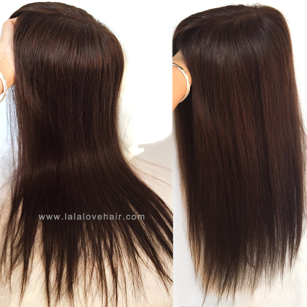15x17cm & 16x18cm Human Hair Topper Hand Tied Silk Top Toupee Silk Base Breathable Hair Piece with Clips for Women