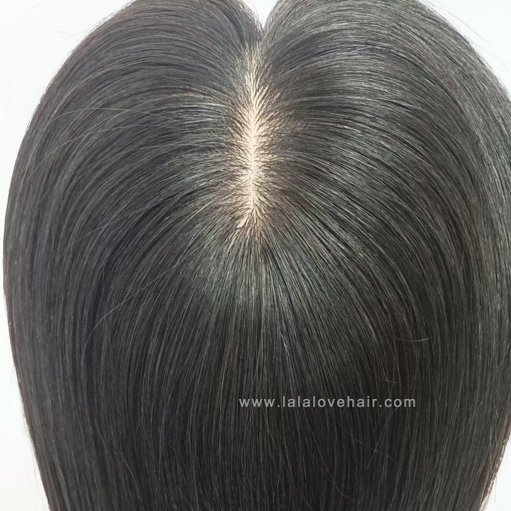 15x17cm & 16x18cm Human Hair Topper Hand Tied Silk Top Toupee Silk Base Breathable Hair Piece with Clips for Women