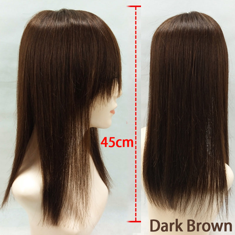 Women Toupee Remy Hair Straight Hair Topper Hairpiece Natural Hair Clip in Human Hair Extensions Cover Hair Loss