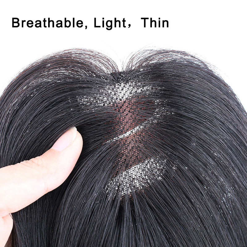 9x10cm Swiss Lace Human Hair Toupee Natural Hair Breathable Top Hair Replacement Wigs for Women