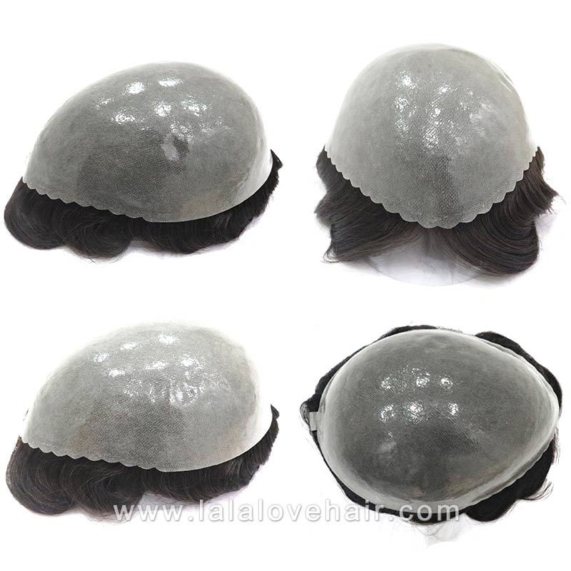 Toupee for Men Indian Human Hair Men Wig Men's Capillary Prothesis Hair Wig Male 130% Density 0.1-0.12mm Thickness Skin Hair Wig