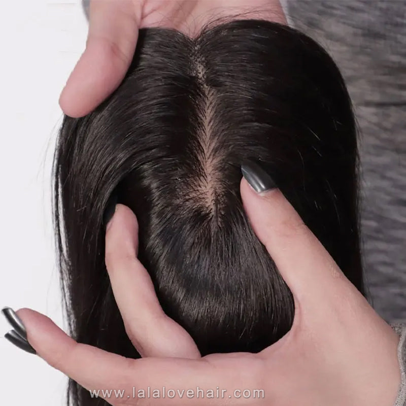 12x14cm & 13x15cm & 14x16cm Women Toupee Skin Silk Base Virgin European Human Hair Topper for Bald Thin Hair Fine Hairpiece
