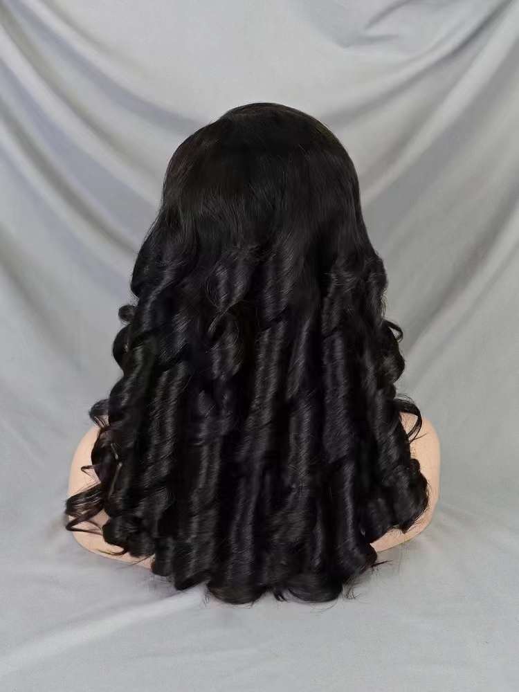 300% Density 13*4 Full Frontal Wig Egg Wave 18inch Human Hair Double Drawn Wig 9 Color Available