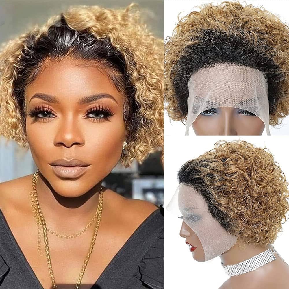 Pixie Cut Wigs Human Hair Short Curly 13x4 & 13*1 Lace Front Human Hair Wigs