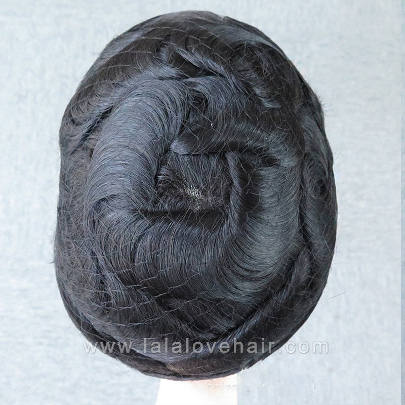 6 Inches Versalite Men Toupee Hair Prosthesis Lace With Pu Breathable 100% Natural Indian Human Hair Men Wig Systems Wig