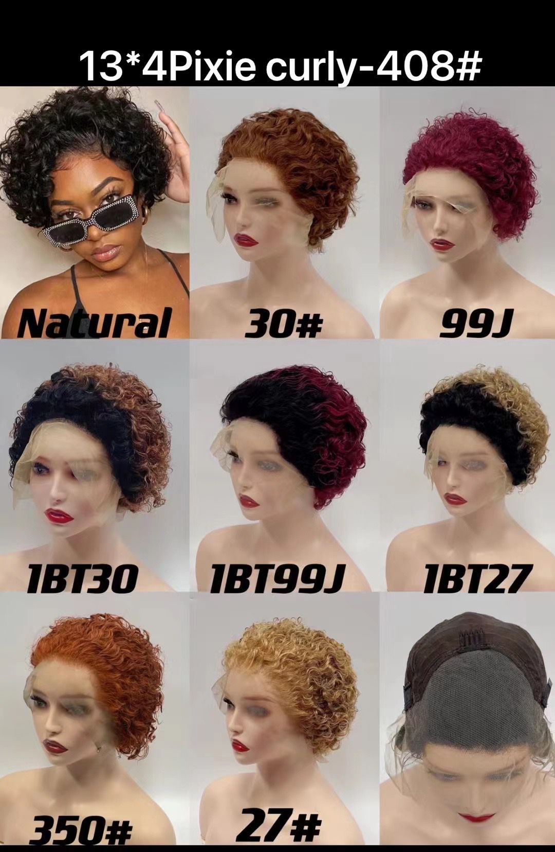 Pixie Cut Wigs Human Hair Short Curly 13x4 & 13*1 Lace Front Human Hair Wigs