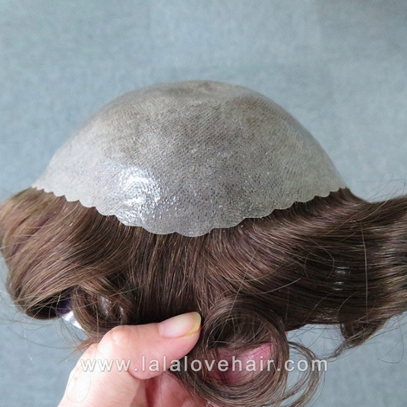 Toupee for Men Indian Human Hair Men Wig Men's Capillary Prothesis Hair Wig Male 130% Density 0.1-0.12mm Thickness Skin Hair Wig