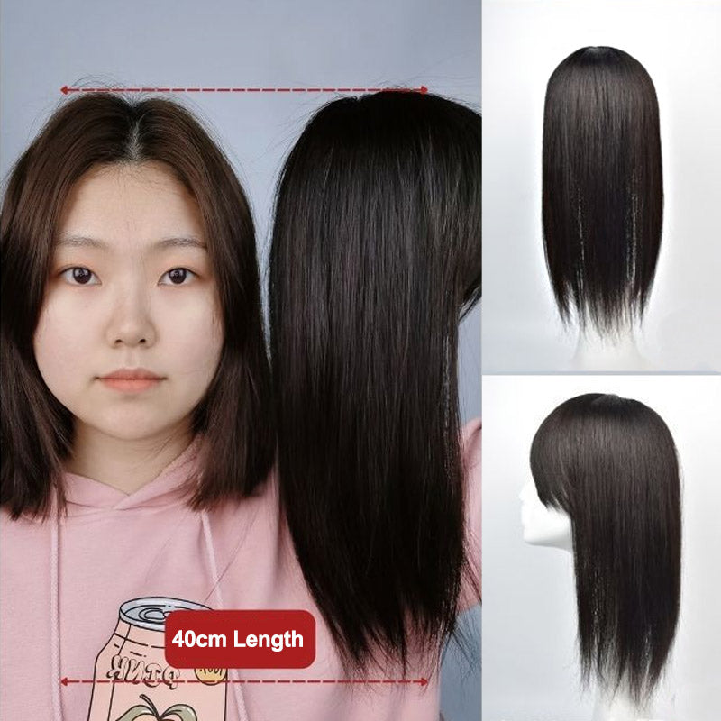 Women Toupee Remy Hair Straight Hair Topper Hairpiece Natural Hair Clip in Human Hair Extensions Cover Hair Loss
