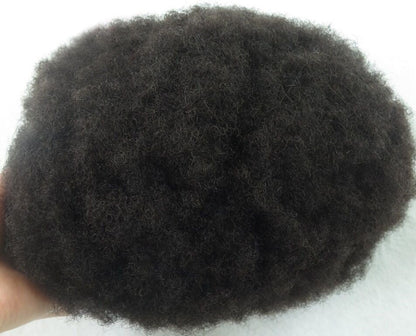 Afro Toupee For Black Men Weave Full Lace Mens Toupee Kinky Curly Human Hair Replacement System Bleached Knots With Natural Hair