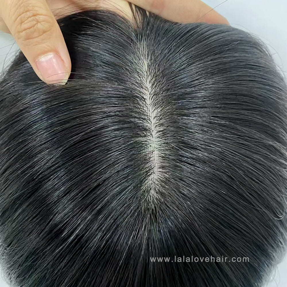 15x17cm & 16x18cm Human Hair Topper Hand Tied Silk Top Toupee Silk Base Breathable Hair Piece with Clips for Women