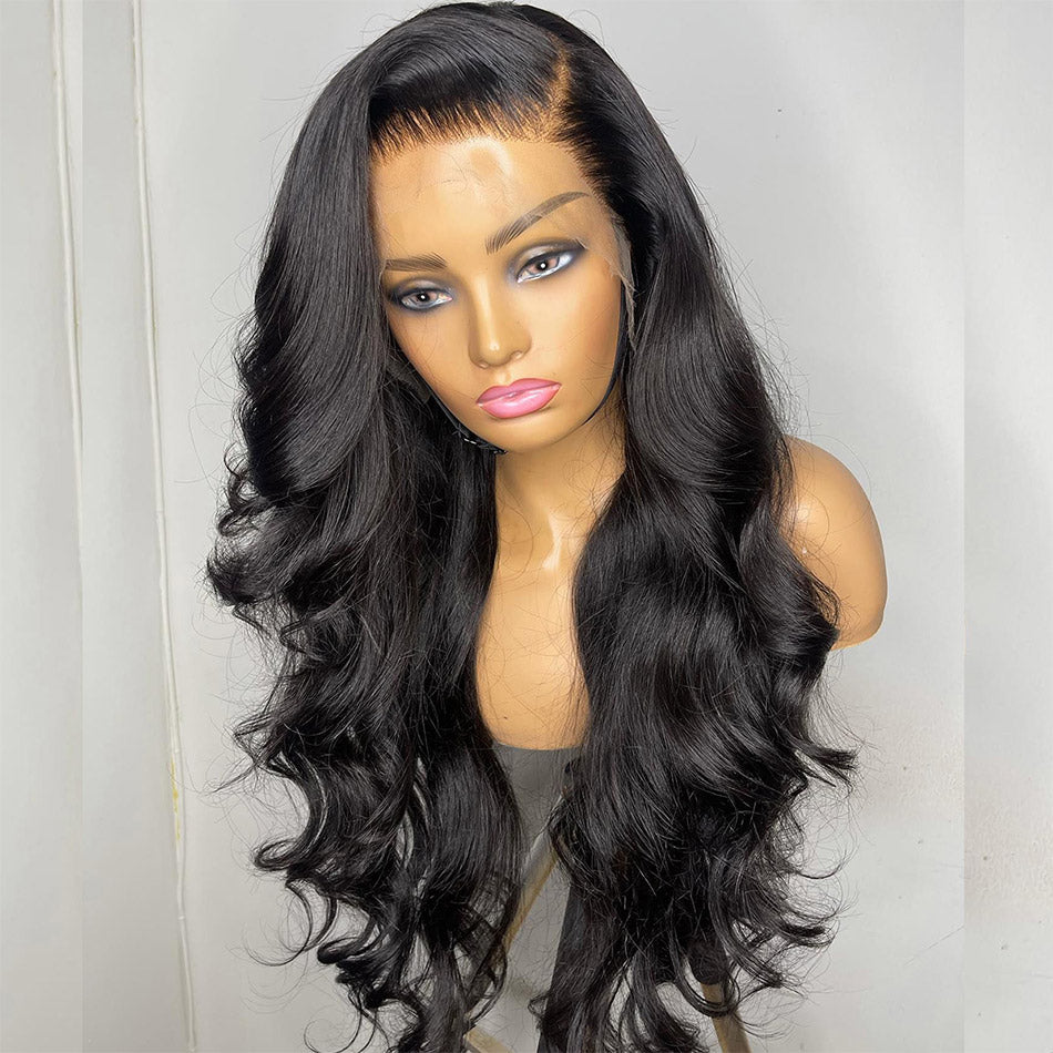 180% 210% Body Wave 13x4 & 13x6 Full Frontal Lace Wig Natural Color Human Hair Wigs