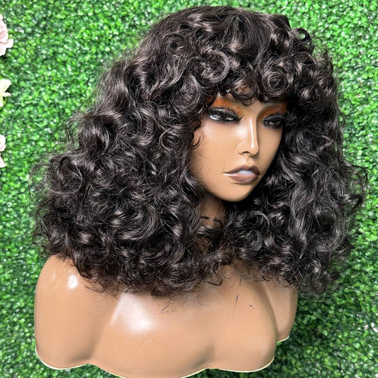 Spring Bouncy Loose Wave Super Double Drawn Vietname Hair Machine Bob Wig