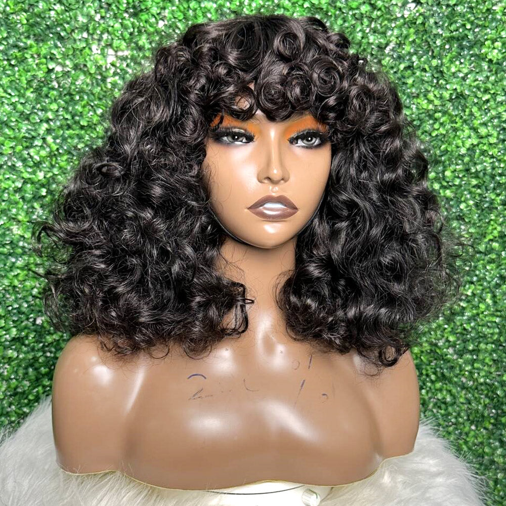 Spring Bouncy Loose Wave Super Double Drawn Vietname Hair Machine Bob Wig