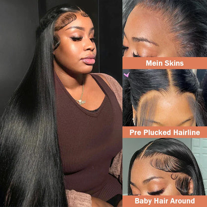 13x6 Transparent Straight Lace Frontal Wig Brazilian Human Hair