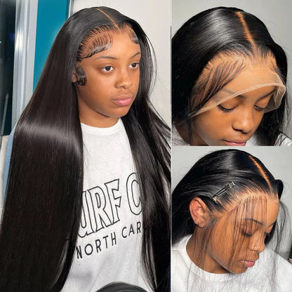 13x6 Transparent Straight Lace Frontal Wig Brazilian Human Hair