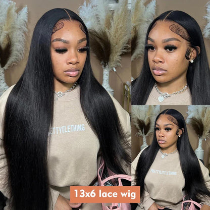 13x6 Transparent Straight Lace Frontal Wig Brazilian Human Hair