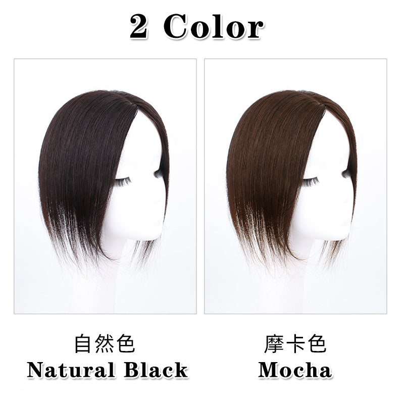 8x12cm Human hair replacement Toupee invisible to cover white hair natural top wig patches for women