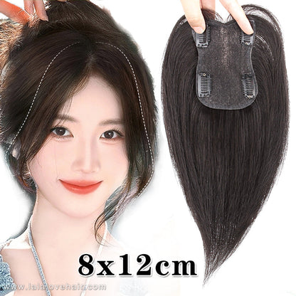 8x12cm Human hair replacement Toupee invisible to cover white hair natural top wig patches for women