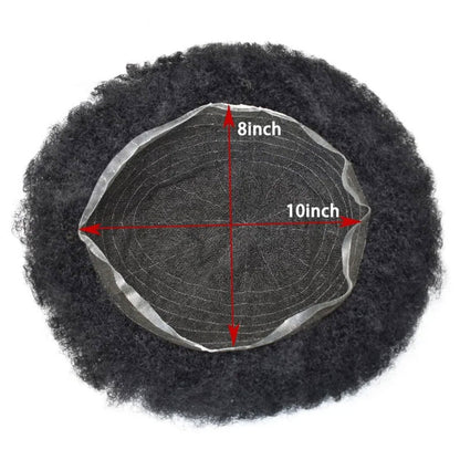 Afro Toupee For Black Men Weave Full Lace Mens Toupee Kinky Curly Human Hair Replacement System Bleached Knots With Natural Hair