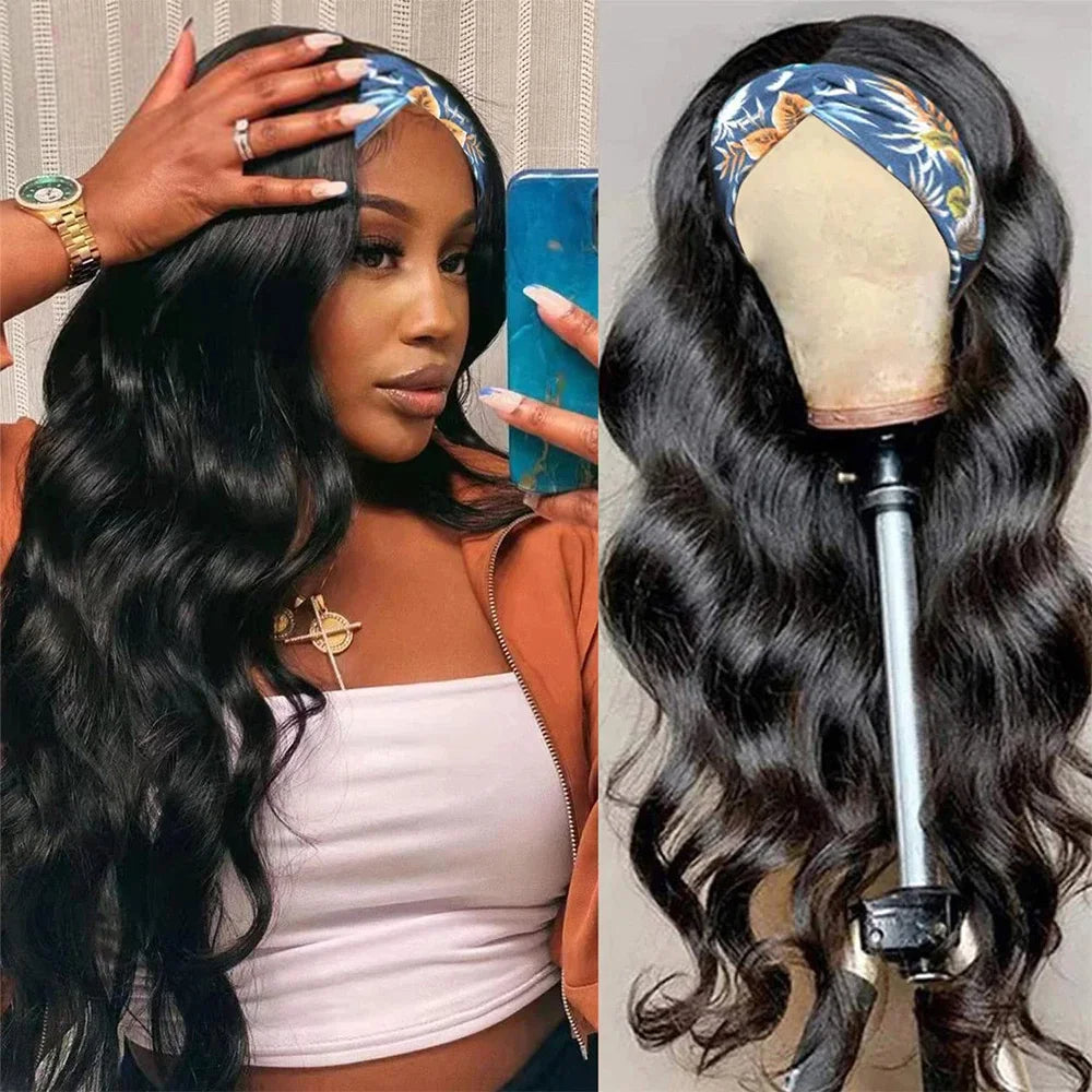 Body Wave 180% Density Headband Wigs Human Hair Wigs