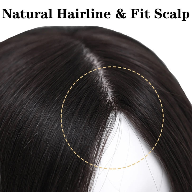 9x14cm Hand Tied Natural Scalp Top Base Silk Base Women Topper 3 Clips Virgin Straight European Human Hair Pieces For Women