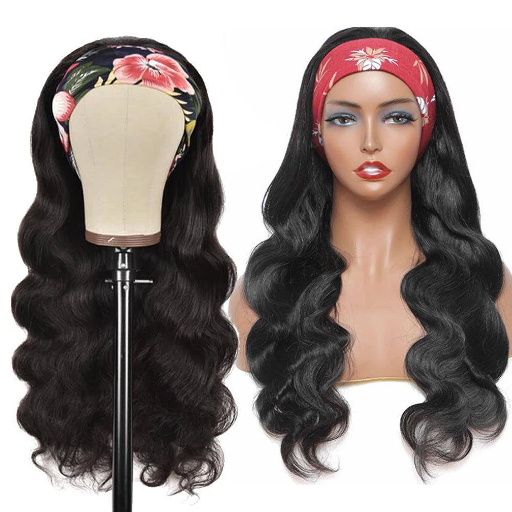 Body Wave 180% Density Headband Wigs Human Hair Wigs