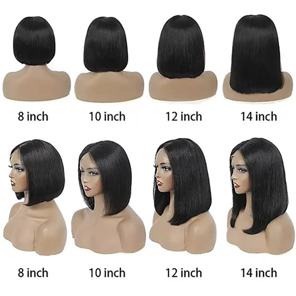 12A 180% density 4x4 Closure wig Bob Straight Hair