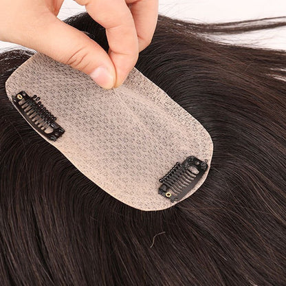 Multi Size Human Hair Silky Straight Women Topper Hair Pieces Clips in Women Toupee