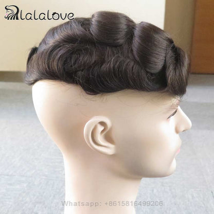 Invisible V-loop front Thin Skin Base Men's Capillary Prosthesis 0.06mm Thick Human Hair System Men Toupee Natural Hairline