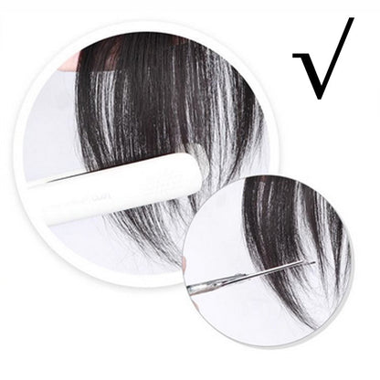 7x9cm Human Hair Piece for Women Toupee Covering White Hair Center Parting Shaped Bangs for Women Thin Hair Replacement