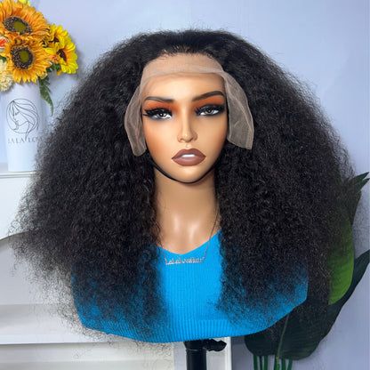 300% Full Density Afro curly Human hair 13x4 Lace Frontal wig 20"