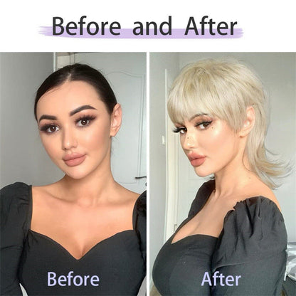 Full Machine Pixie Cut Wigs Human Hair Short Shaggy Layered Wig With Bangs