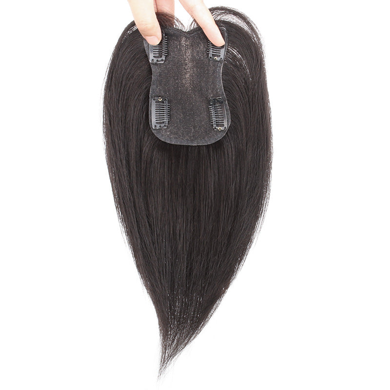 8x12cm Human hair replacement Toupee invisible to cover white hair natural top wig patches for women