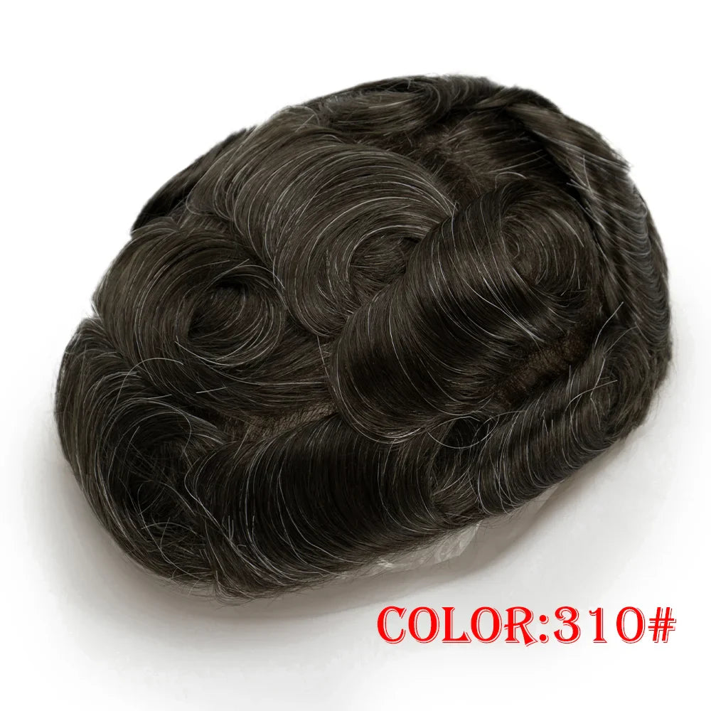 Q6 Lace Toupee Men Europe Human Hair Man Wig Male Wig Swiss Lace Front Wig With Pu Men Hair Replacement System Unit Natural Hair