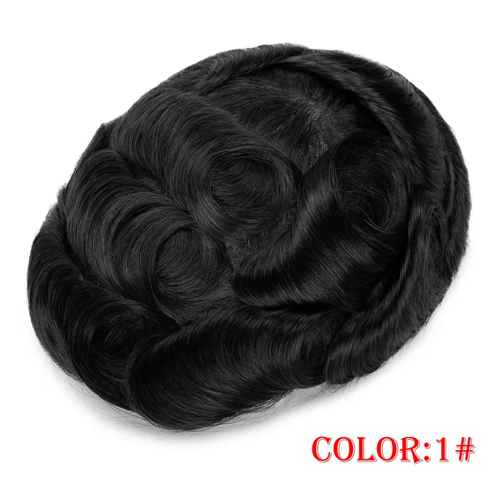 Q6 Lace Toupee Men Europe Human Hair Man Wig Male Wig Swiss Lace Front Wig With Pu Men Hair Replacement System Unit Natural Hair