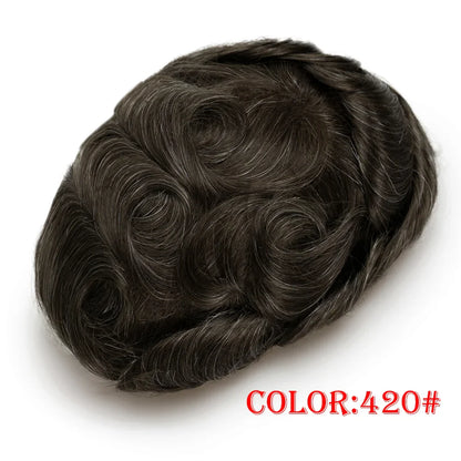 Q6 Lace Toupee Men Europe Human Hair Man Wig Male Wig Swiss Lace Front Wig With Pu Men Hair Replacement System Unit Natural Hair