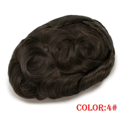 Q6 Lace Toupee Men Europe Human Hair Man Wig Male Wig Swiss Lace Front Wig With Pu Men Hair Replacement System Unit Natural Hair