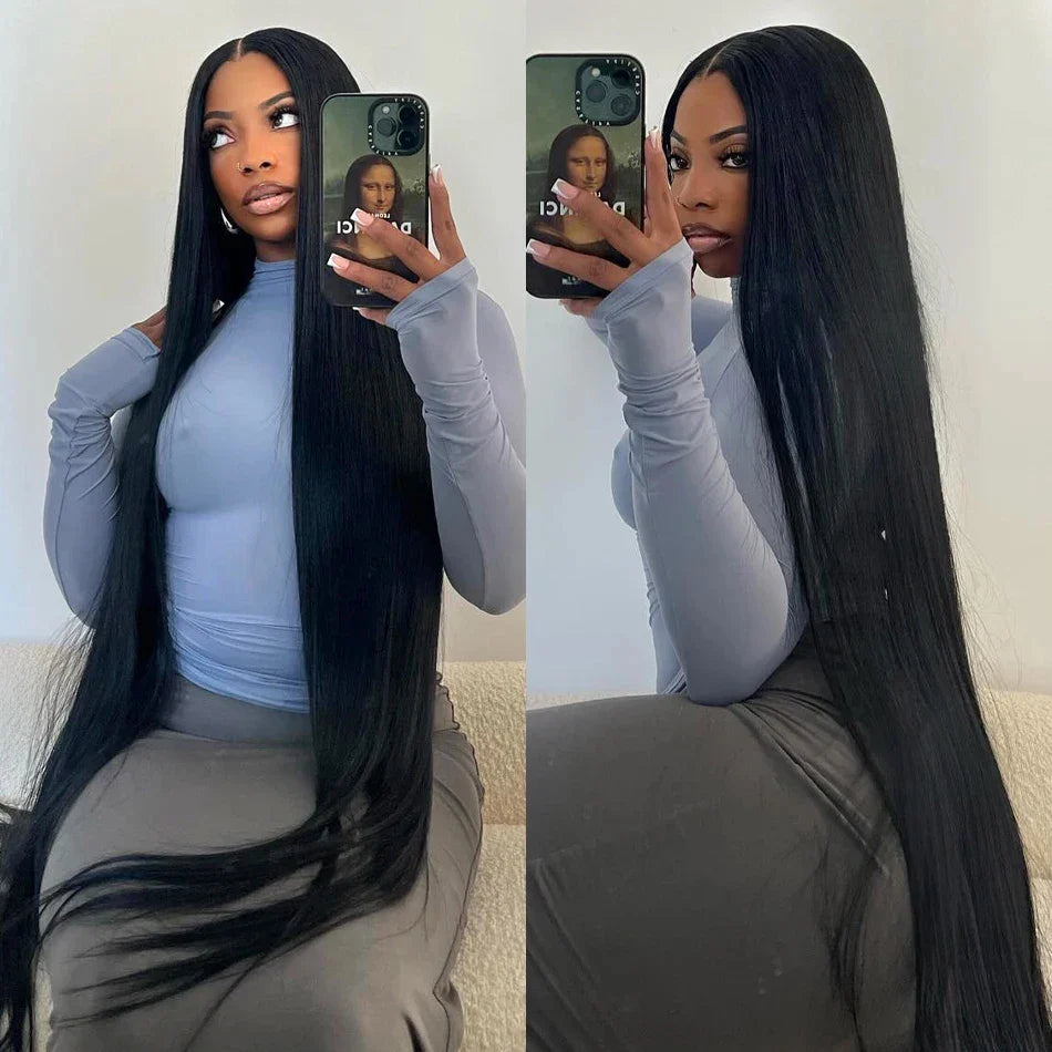 13x6 Transparent Straight Lace Frontal Wig Brazilian Human Hair