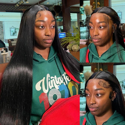 13x6 Transparent Straight Lace Frontal Wig Brazilian Human Hair