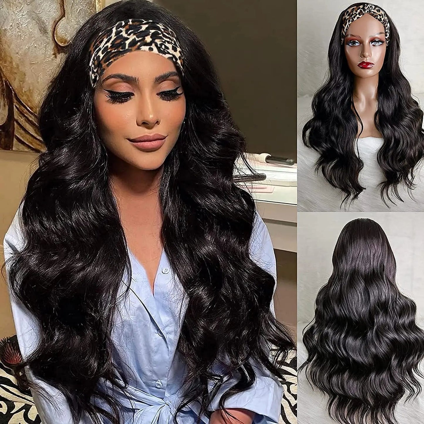 Body Wave 180% Density Headband Wigs Human Hair Wigs