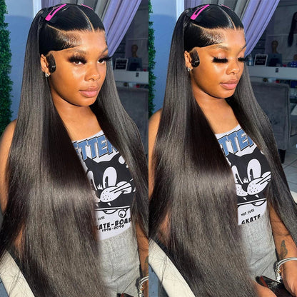 13x6 Transparent Straight Lace Frontal Wig Brazilian Human Hair